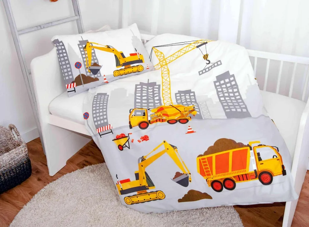 Biancheria da letto per bambini Jana beaver 100 x 135/40 x 60 cm, cantiere - 4