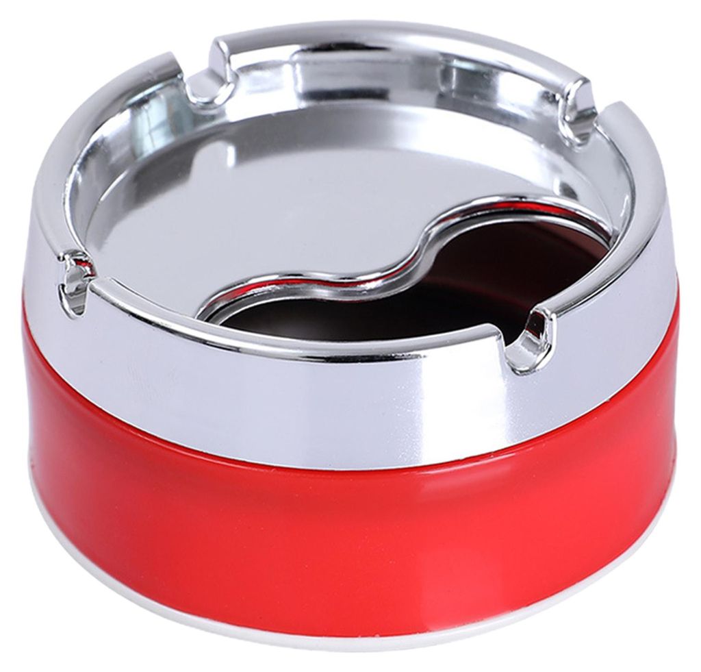 Runder Aschenbecher mit Rillendesign, winddichter Aschenbehälter aus Edelstahl für den Schreibtisch, geeignet für Zuhause, Büro und Outdoor