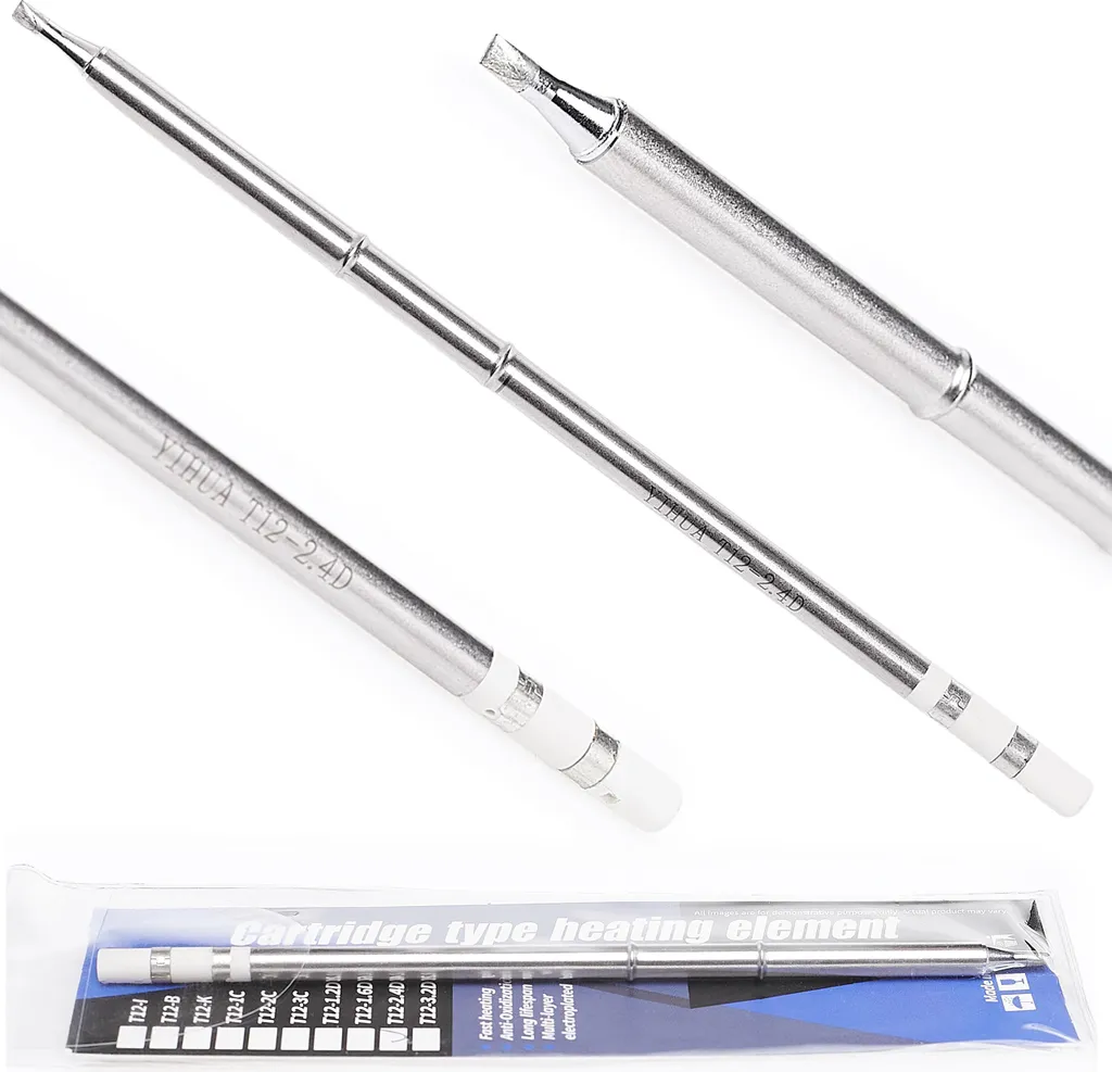 Yihua T12-D24 Punta Saldatura Scalpello 2.4mm - Ricambio Originale T12