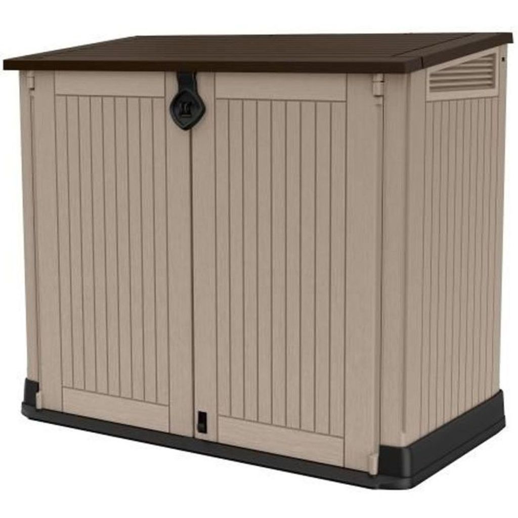 Outdoor-Aufbewahrungsbox aus Kunstharz, 880 Liter, beige Produktbild 3