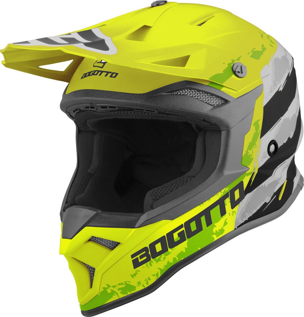 Bogotto V337 Wild-Ride Crosshelm, gelb/schwarz/weiß, XL