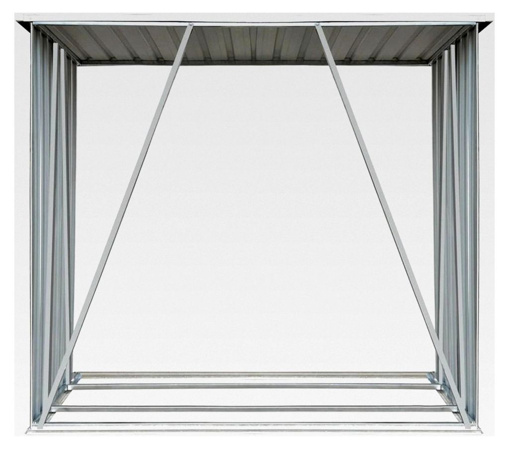 Verzinkter Stahl Brennholzschuppen Grün 163x83x154 cm - Trockene Lagerung für Holzscheite