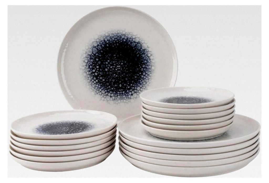 Tellerset Grey Mineralis 18-teilig – Geschirrset für 6 Personen – Porzellan Grau – Modern und spülmaschinenfest