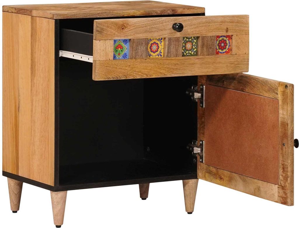 "im SALE"Nachtschrank(1 pcs) - modernen Design - Beistelltisch für Schlafzimmer - Natur 50x33x60 cm Massivholz Mango - Nachttische & -schränke Ne...