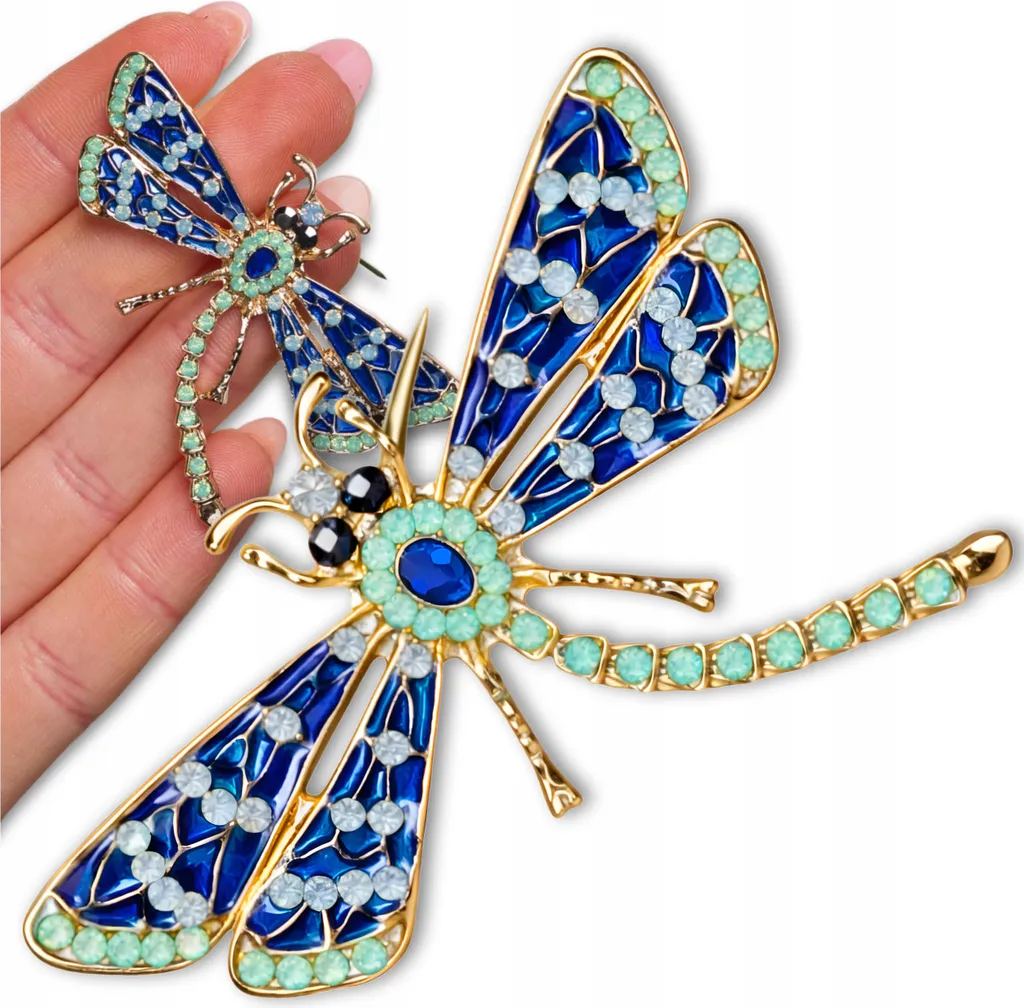 Spilla a Forma di Libellula con Strass - Spilla Insetto Delicata all