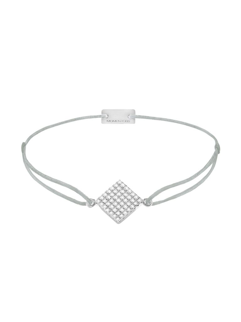 MOMENTOSS 21203705 Armband Filo Quadrat Pavé Silber hellgrau 26 cm