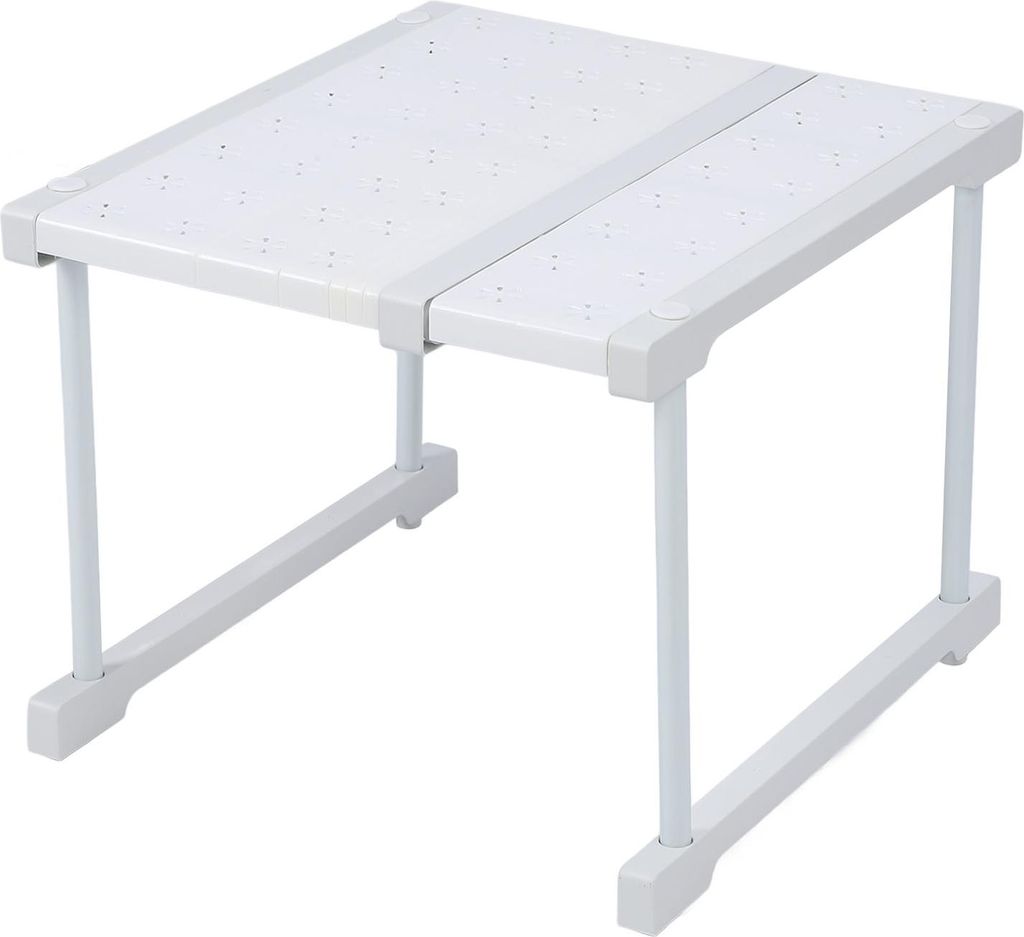 Erweiterbares Schrankregal aus Kohlenstoffstahl, ABS-PP, Schrankaufbewahrung, Organizer, Riser-Rack für Küchenschrank unter der Spüle, 27 bis 38 cm