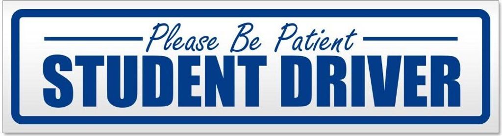 Kiwistar Please Be Patient Student Driver Magnetschild Schild magnetisch - 45cm Verkehrsblau - Magnetfolie für Auto PKW Kfz