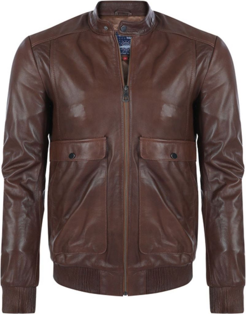 Giorgio di Mare Herren Lederjacke braun pilot S