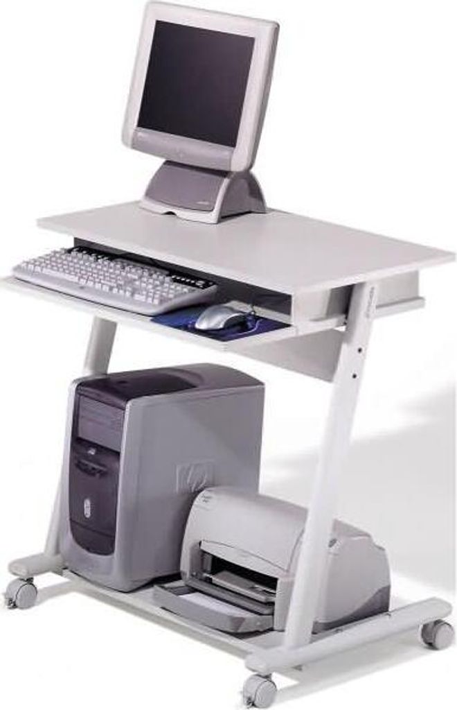 rocada ZETA PC-Tisch mit Rollen lichtgrau 80,0 x 50,0 x 79,0 cm