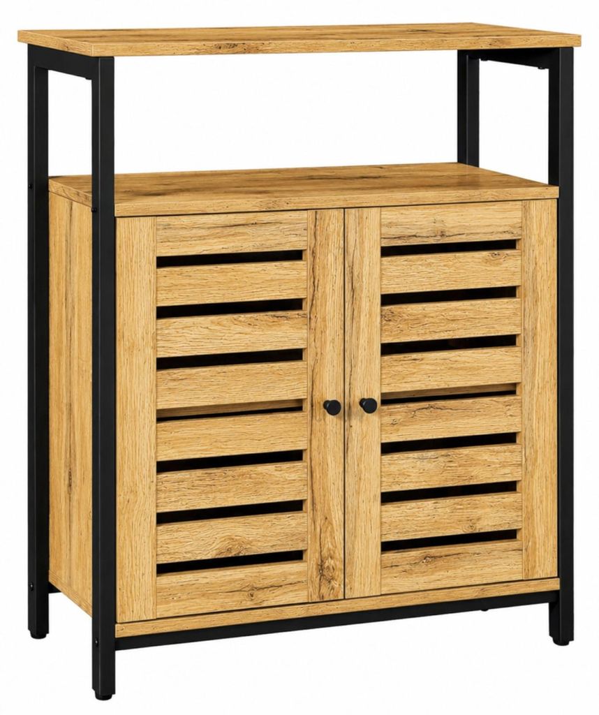 Szafka loft z półką komoda żaluzjowa dąb sękowany 70x30x80 Zdjęcie produktu 