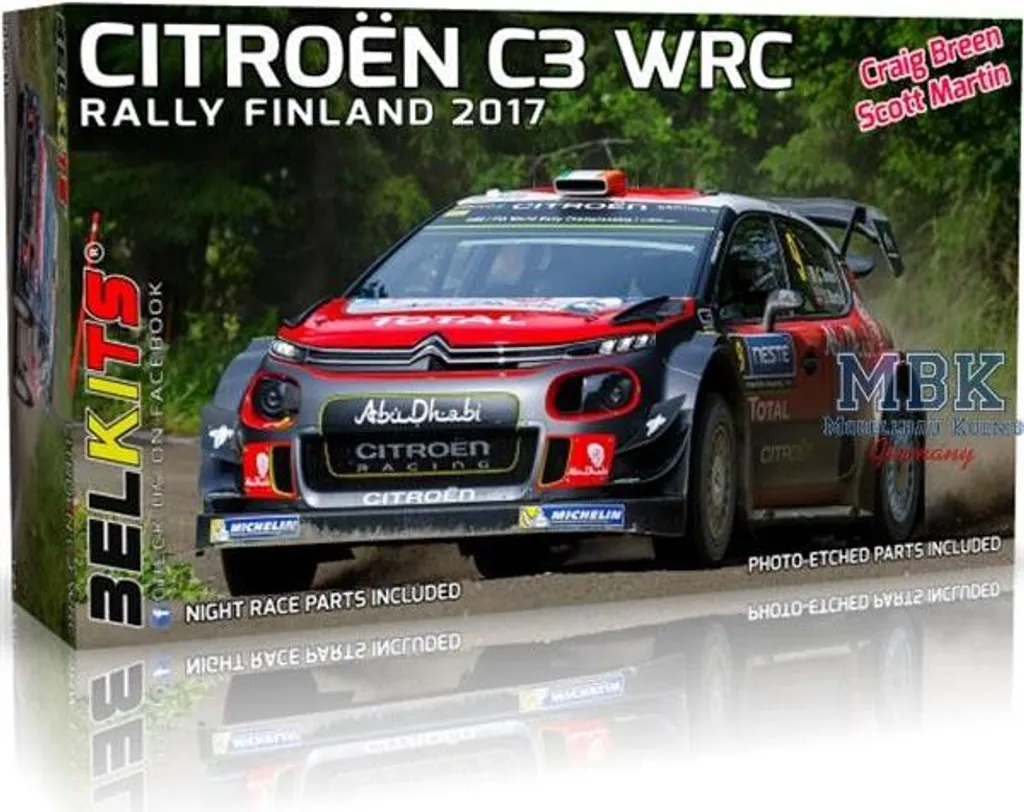 Kits de sonnerie BEL018 Citroën C3 WRC Rallye de Finlande 2017 1/24