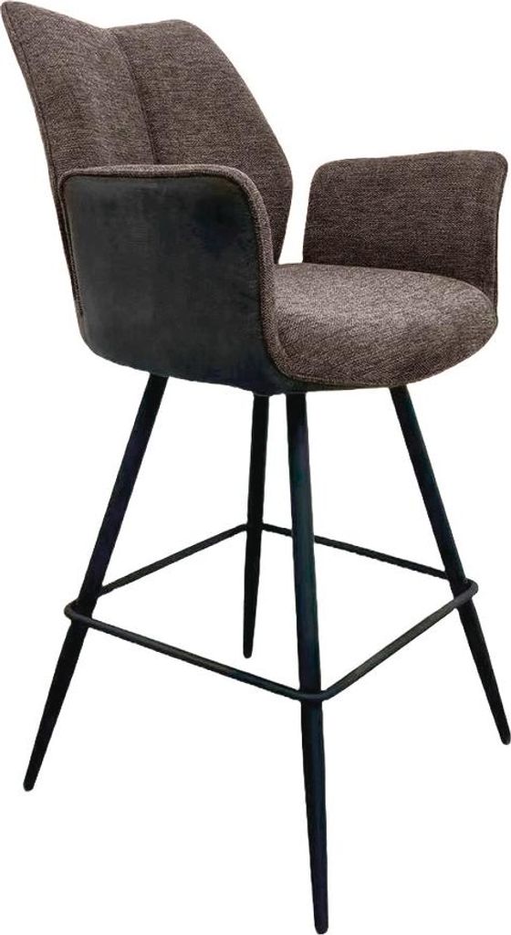 Design Barhocker Stella 2AS Gestell schwarz matt drehbar braun