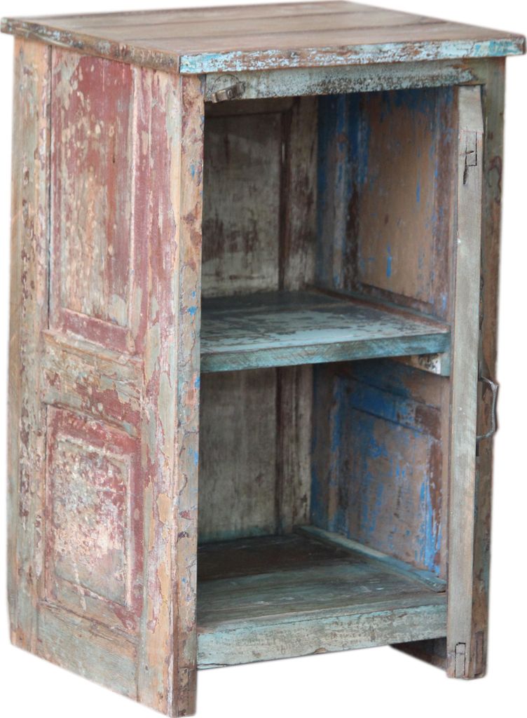 Vintage Beistellschrank, Kommode, Nachttischschrank, Flurschrank - Modell S7, Braun, Holz, 61*41*37 cm, Kleine Schränke