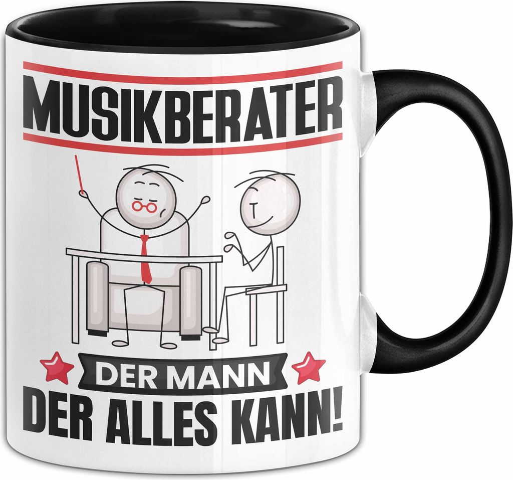 Musikberater Tasse Geschenk für Musikberater Der Mann Der Alles Kann Geschenkidee zum Geburtstag (Schwarz)