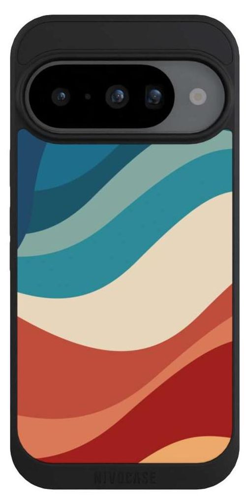 NIVOCASE Handyhülle für Google Pixel 10 Hülle NIVOpure Case Schwarz Farbe Farbverlauf Welle