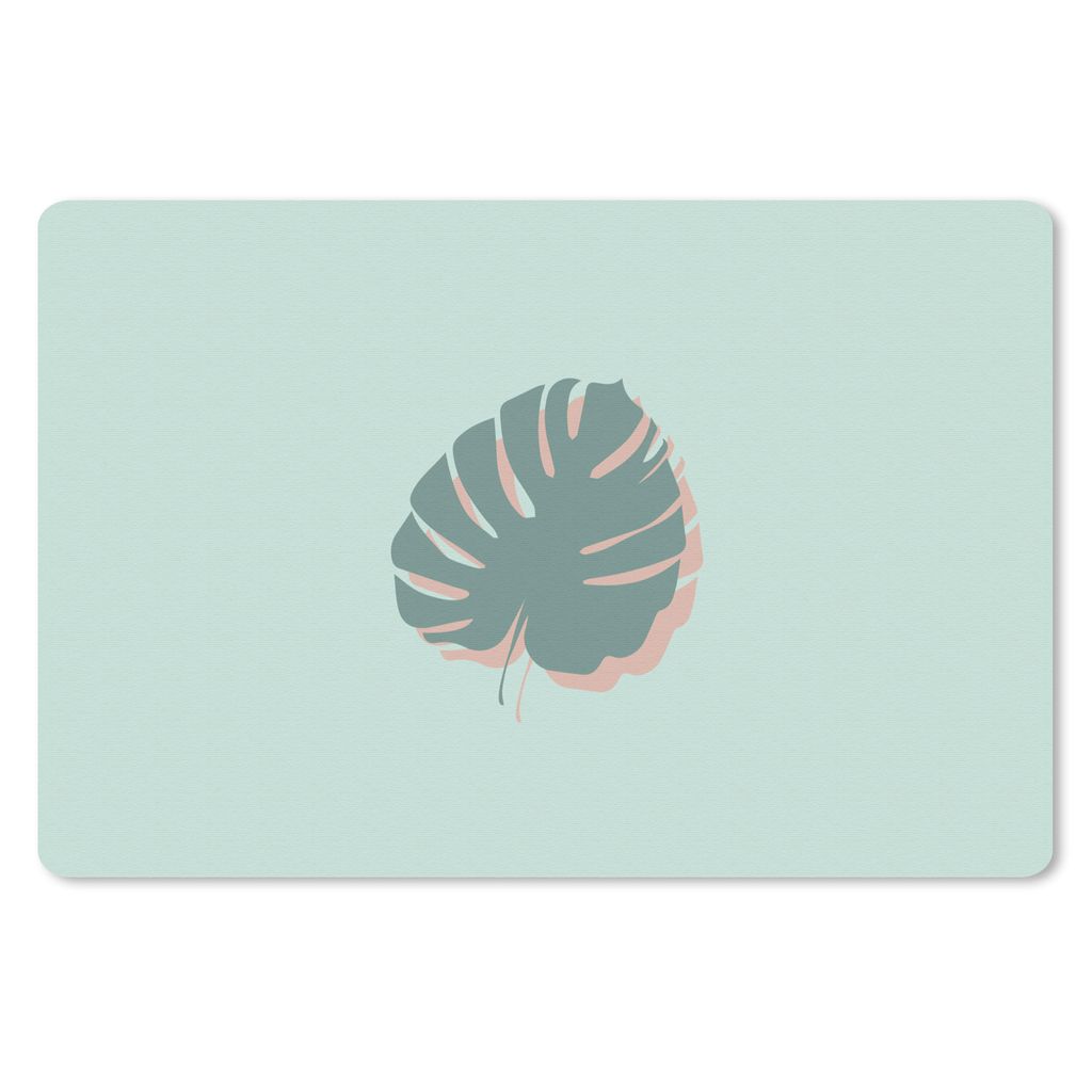 MuchoWow Schreibtischunterlage Sommer - Monstera - Pastell 60x40 cm - XXL Mauspad - Großes Mauspad