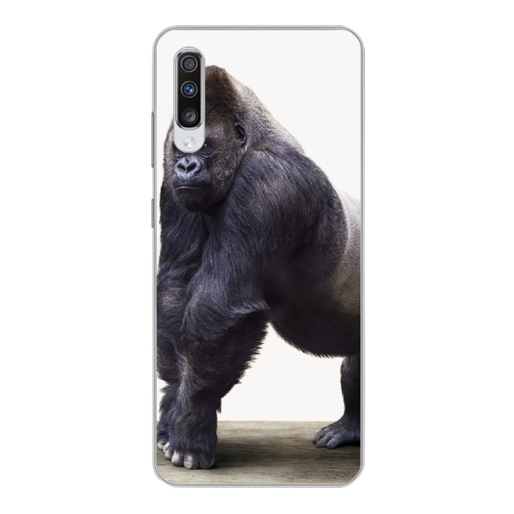 MuchoWow Handyhülle Schutzhülle Hülle für Samsung Galaxy A70 Gorilla - Tiere - Jungen - Mädchen - Kinder Silikon Softcase Handy Hülle - Sch...