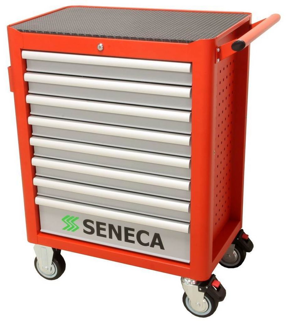 Befüllter Werkzeugwagen 293 Werkzeuge SET 8 Schubladen Werkstattwagen Werkstatt orange