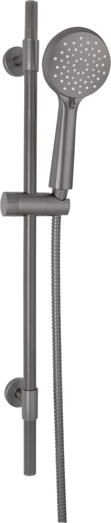 WENKO Edelstahl Brauseset Young Gunmetal Grey 1,9 x 66 cm