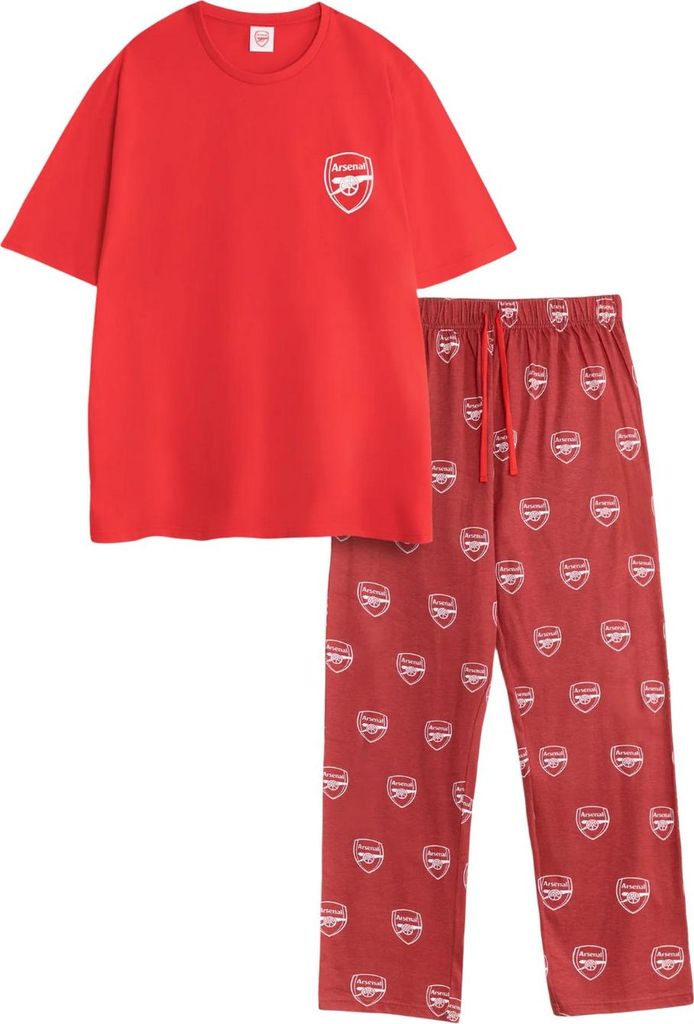 Arsenal FC - Schlafanzug mit langer Hose für Herren, kurzärmlig NS9240 (XXL) (Rot)