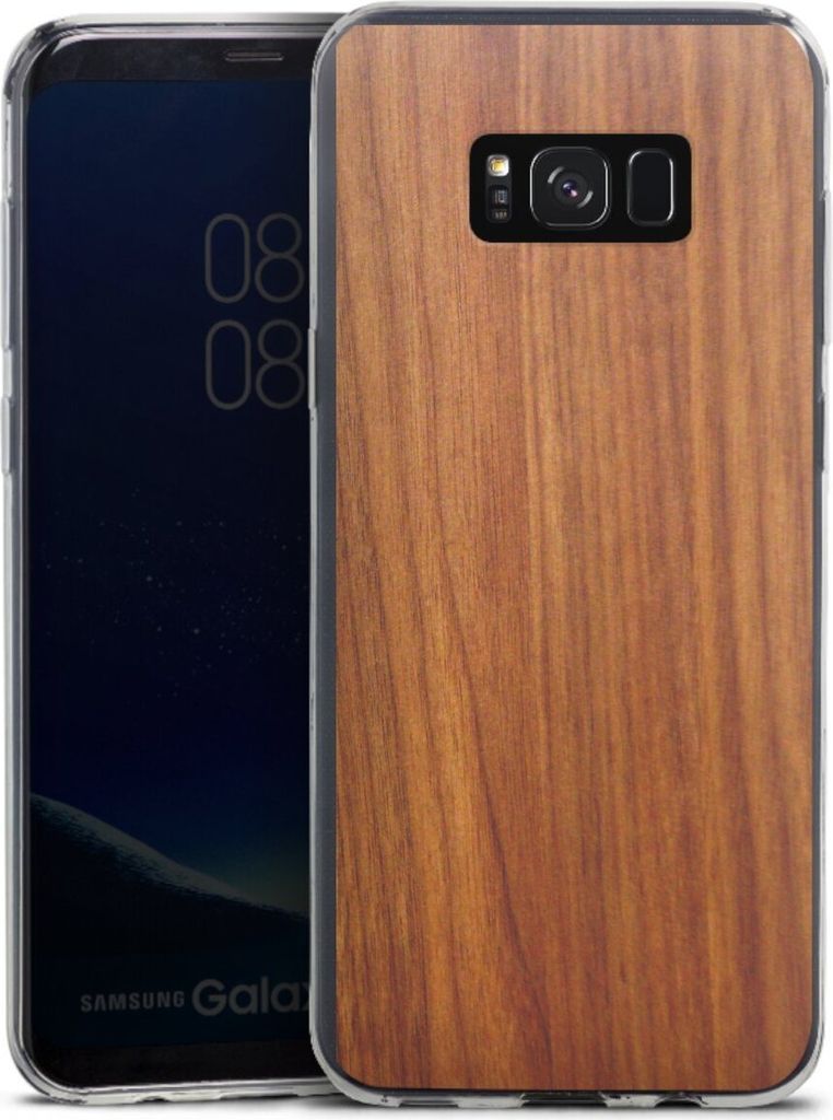 DeinDesign Slim Hülle für Samsung Galaxy S8 Plus Silikon Case Ultra Dünn Handyhülle Holz Holzoptik Lärche