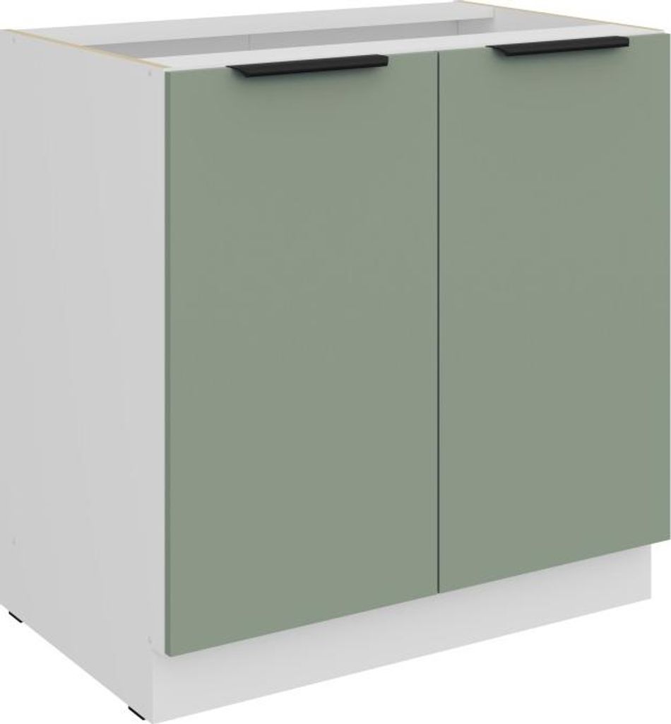 Unterschrank LUNARA mit zwei Türen – Breite 80 cm, grün/weiß