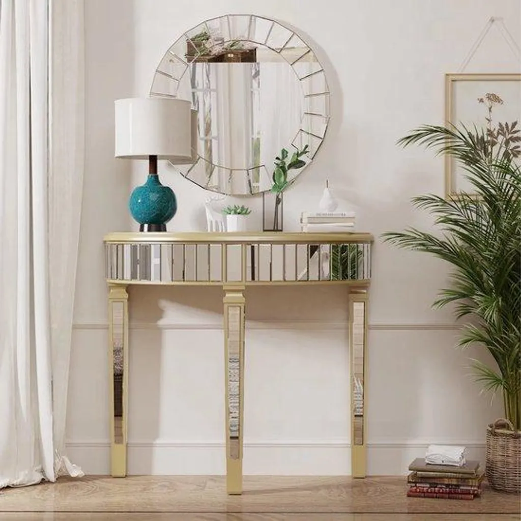 Table console Luxeon miroir demi-lune : solution déco pour petit mur - 2