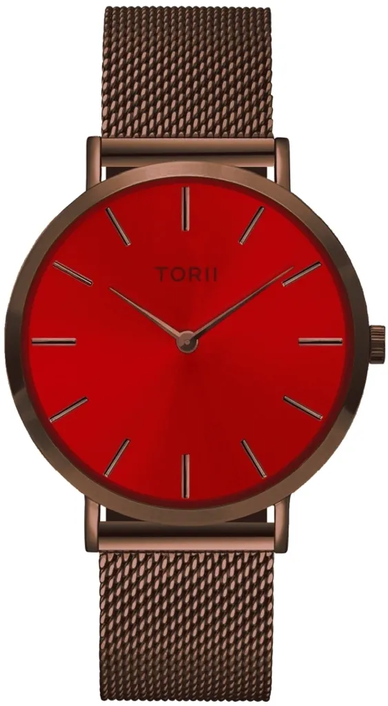 Orologio da polso da donna TORII D38DM.TD con design classico rosso moda.