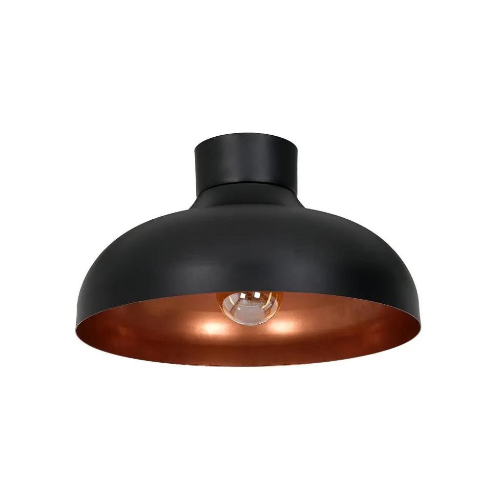 Plafonnier de Cuisine ou Salon Noir et Cuivre Basca Luminex E27 15W LED