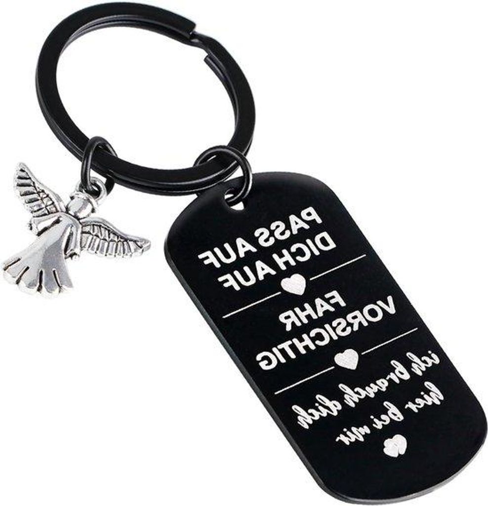 Schmuckschlüsselanhänger für Männer - Ideal zum Geschenk für Partner, Papa, Vatertag, beste Freundin - Schwarz Silber Ø3cm2.8*5*0.15cm