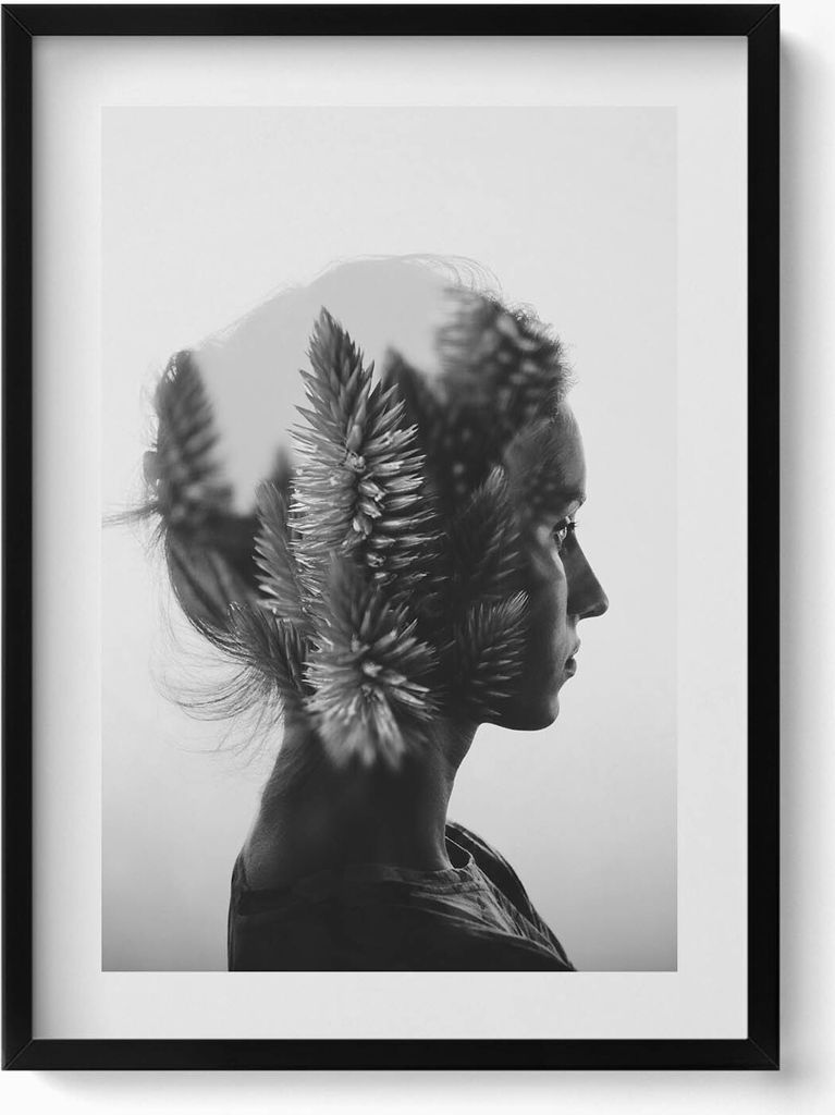 Menschliche Sensibilität und Gedanken– Wandbild mit Rahmen – Gerahmtes Bild – Wanddekoration – 50x70 cm – Schwarz Rahmen