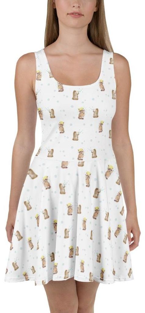 Mr. & Mrs. Panda Sommerkleid Waschbär M - Weiß - Geschenk, Tagträumen, Minikleid, Waschen, Damenkleid, Strandkleid, Fröhlich, Plan, Kleid, Kurz...