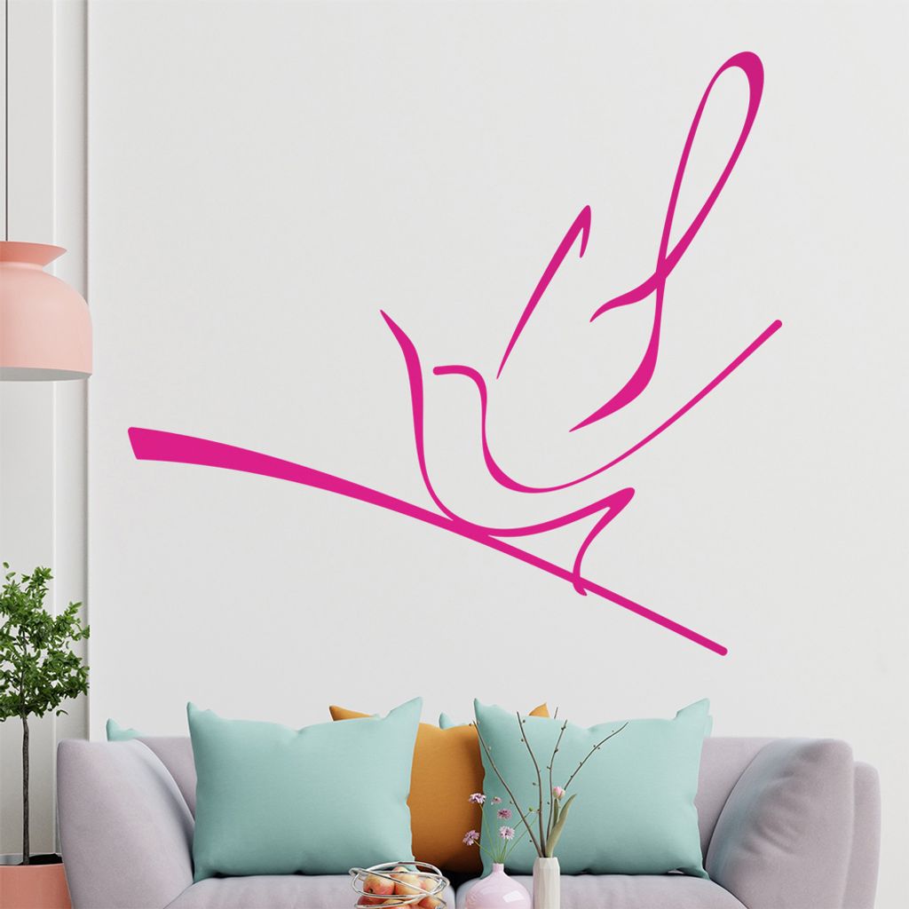 Singvogel Linien Wandtattoo in 6 Größen - Wandaufkleber Wall Sticker - Dekoration, Küche, Wohnzimmer, Schlafzimmer, Badezimmer