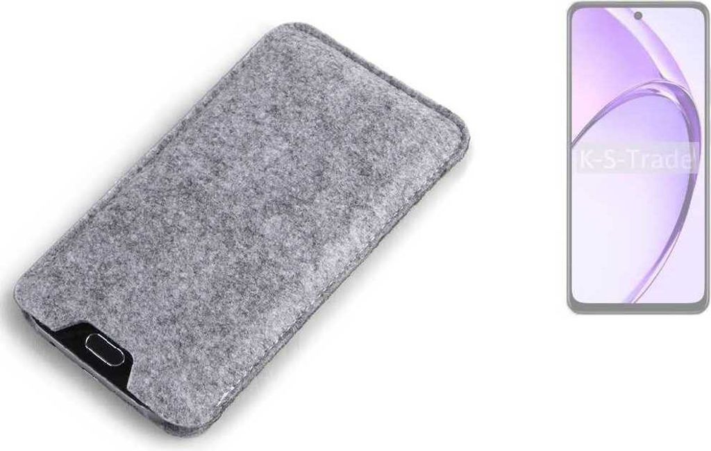 K-S-Trade Filz Handyhülle kompatibel mit Oppo A3x PKD130 Schutzhülle Filztasche Filz Tasche Case Sleeve Handy Hülle Filzhülle grau