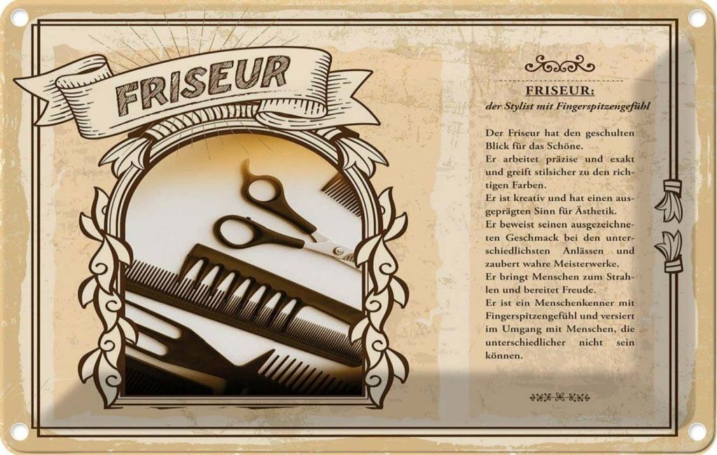 vianmo Blechschild 20x30 cm Friseur Beruf Arbeit