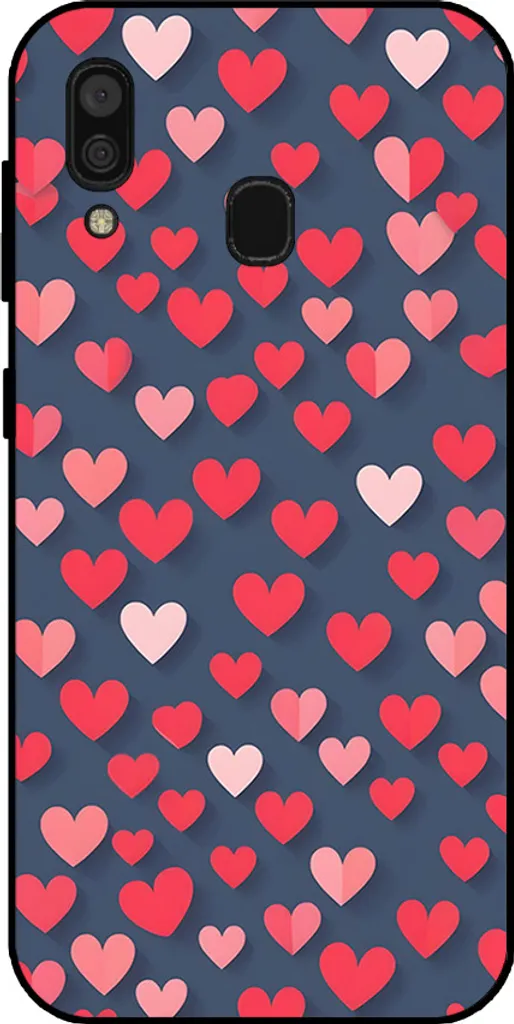 Custodia Samsung Galaxy A30 Smartphonica con Cuori Rosa e Rossi in TPU