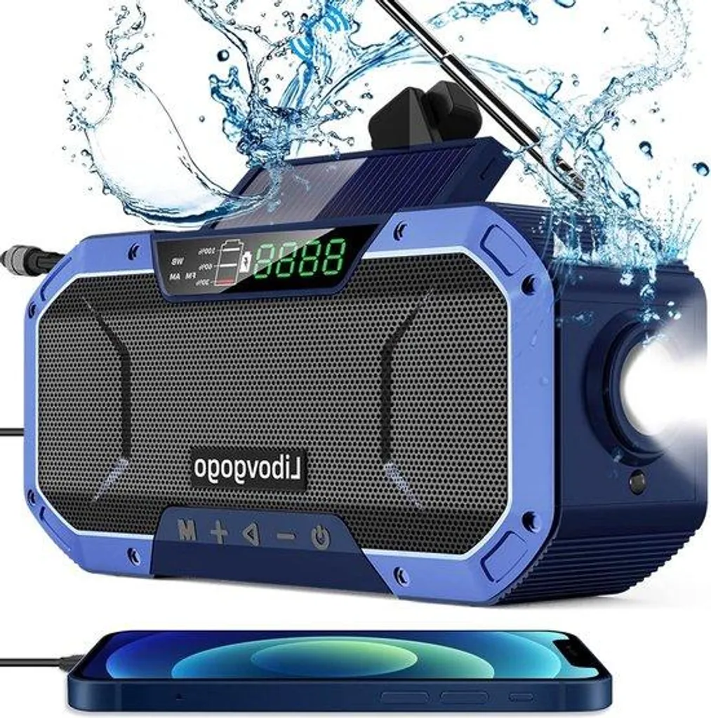 Radio FM/AM Portable Rechargeable avec Lampe LED et Batterie Externe