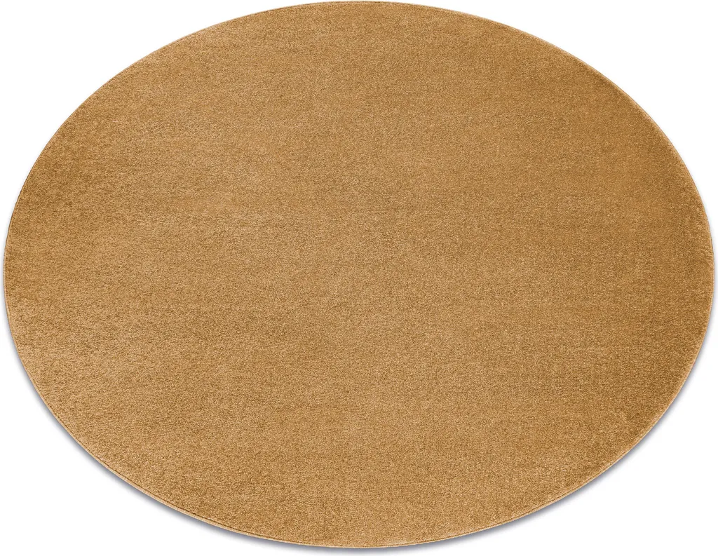 Tapis cercle jaune doré 200 cm - Texture douce et couleur unie vibrante