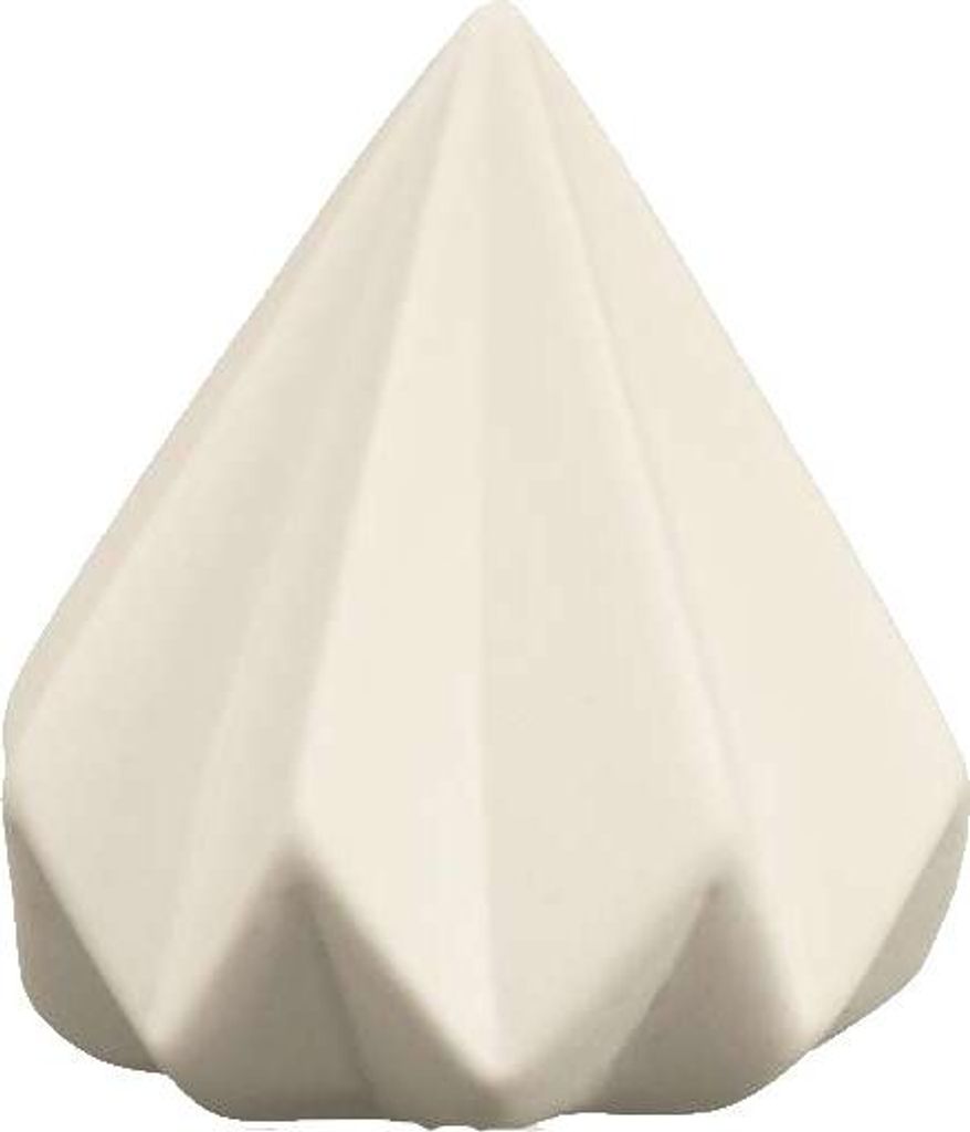 SANDRA RICH, Keramik-DIAMANT GEO 7cm. Deko Diamanten in creme, WEISS.