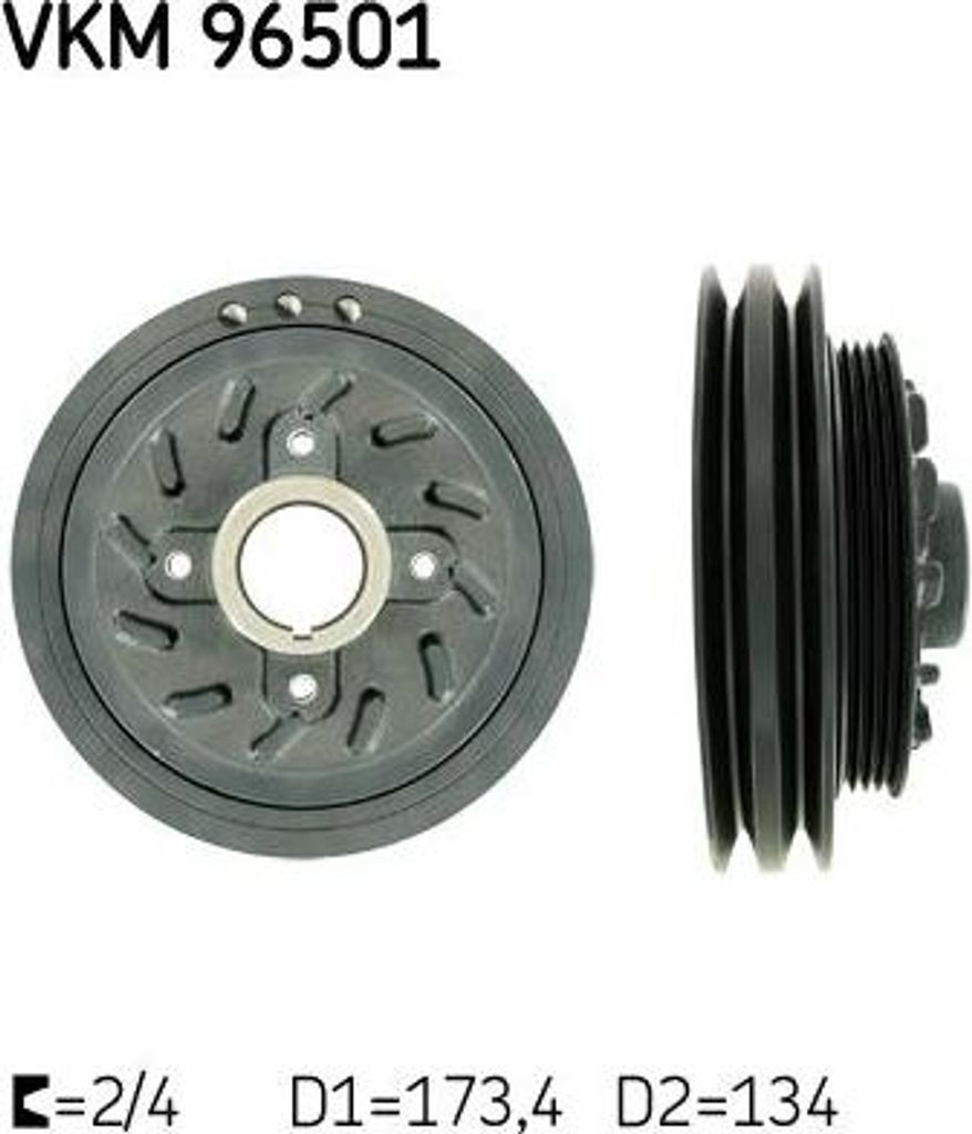 SKF VKM 96501 Riemenscheibe, Kurbelwelle OE 2312442020 kompatibel mit H-1, Bongo, K2500