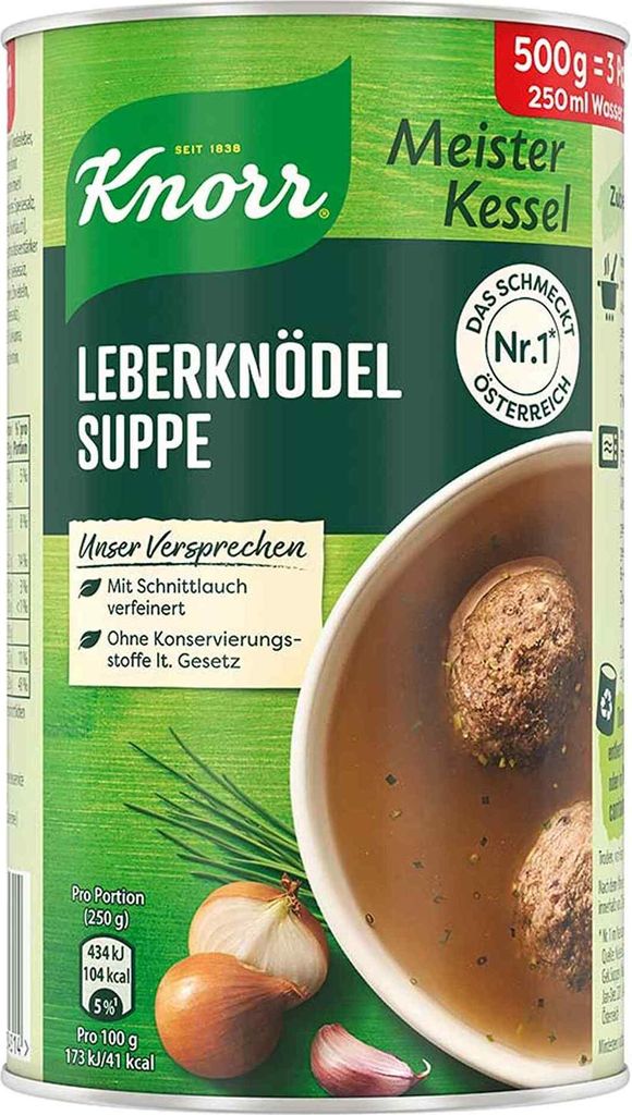 Knorr Meisterkessel Leberknödel Suppe 500g Produktbild 