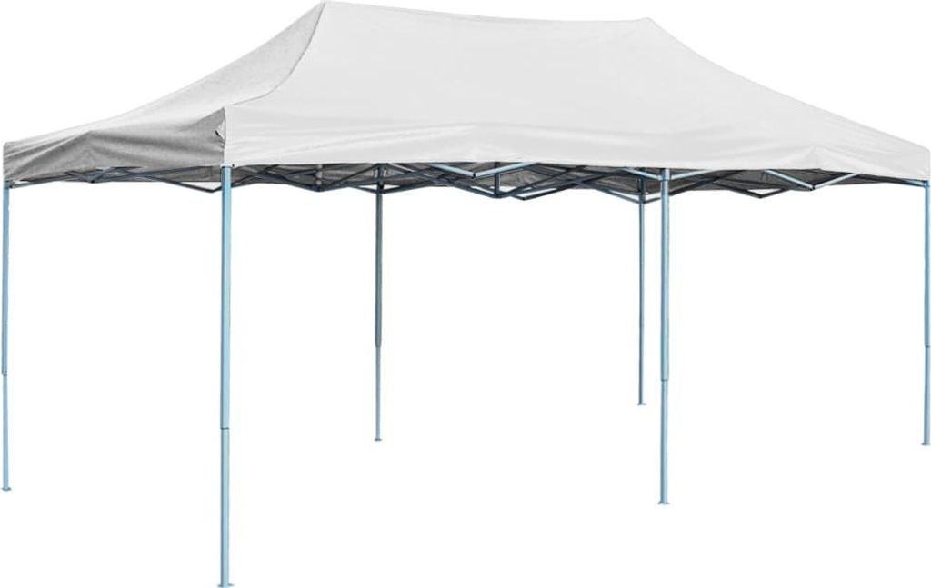 The Living Store Profi-Partyzelt Faltbar 3 x 6 m Stahl Weiß