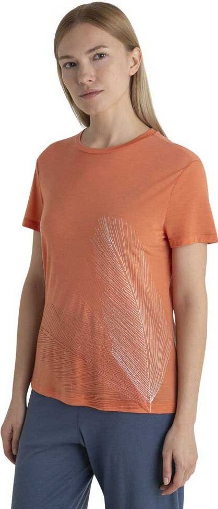 Icebreaker Merino Core Plume Kurzarm-t-shirt Orange L Frau Orange L