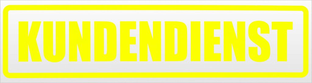 Kiwistar Kundendienst Magnetschild Schild magnetisch - 45cm Neongelb - Magnetfolie für Auto PKW Kfz