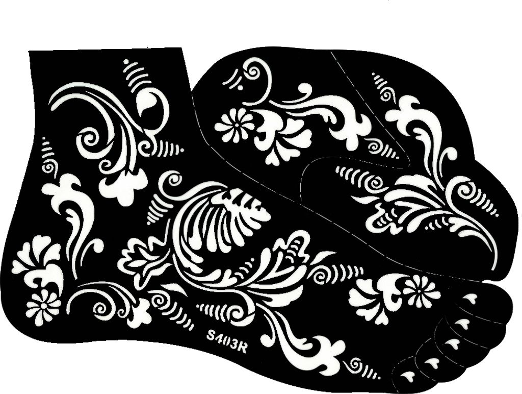 Henna Tattoo Schablone für den rechten Fuß