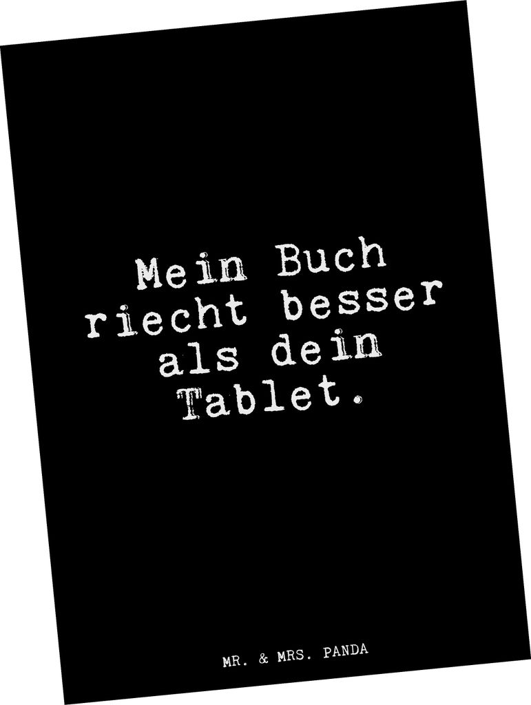 Mr. & Mrs. Panda Postkarte Mein Buch riecht besser... - Schwarz - Geschenk, Ansichtskarten, Ansichtskarte, Grußkarte, Bücher, Sprüche, Leseratte...