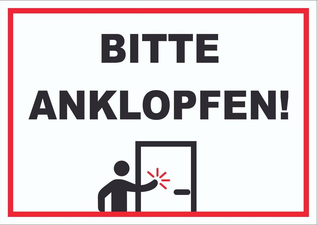 Schild Bitte anklopfen waagerecht A3 (297x420mm)