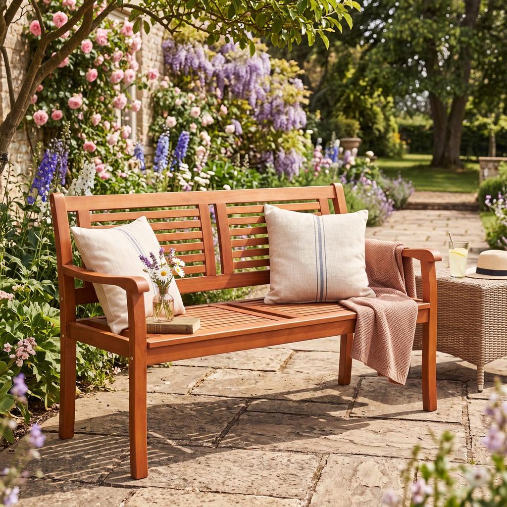 Casaria Gartenbank Holz 2-Sitzer Eukalyptus