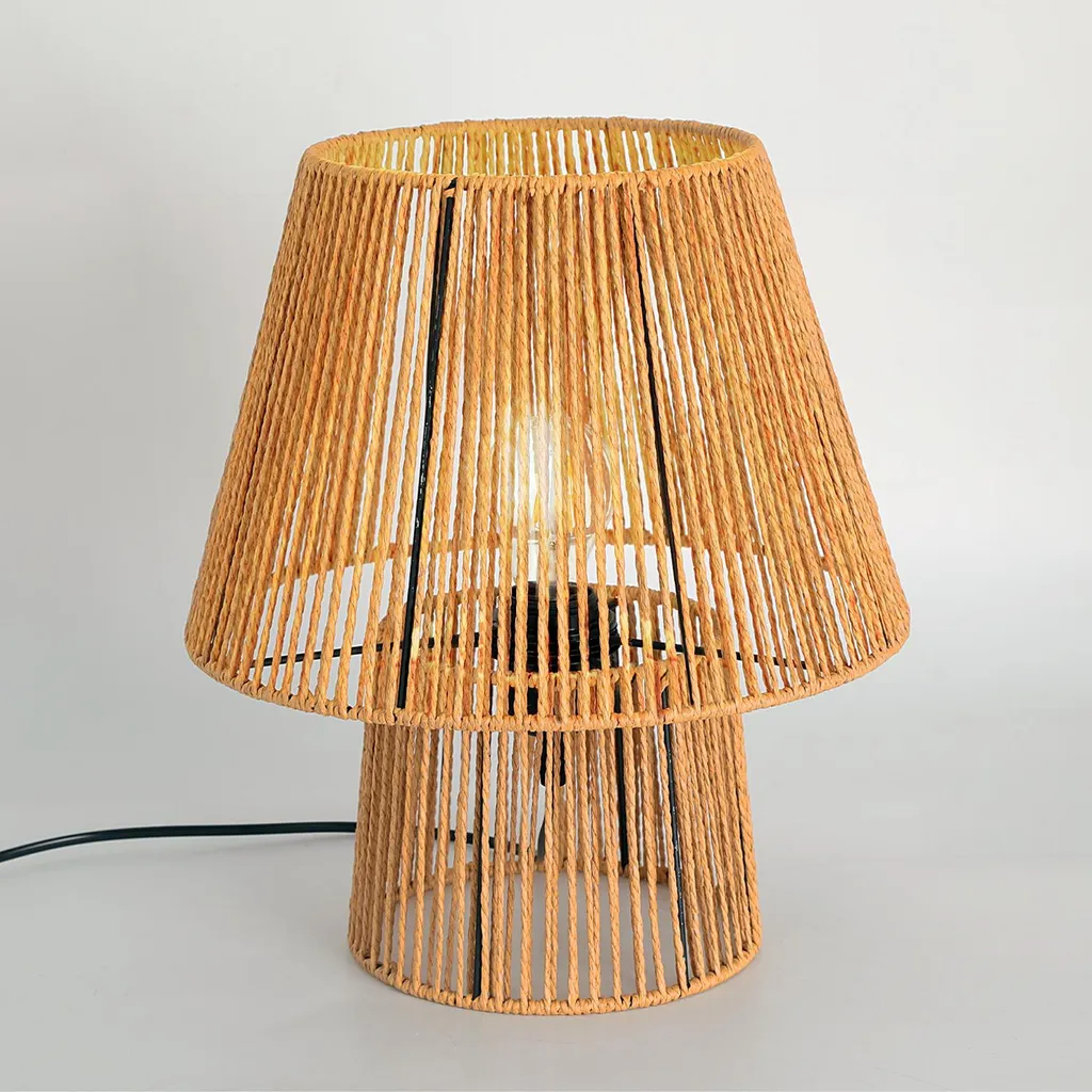 Lampe de table bohème design naturel - Éclairage doux pour lecture